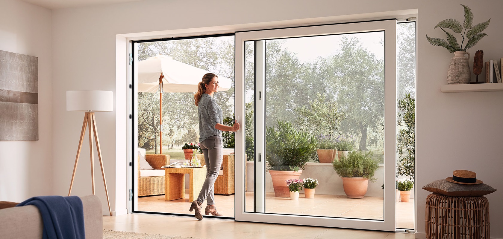 Modern doors and windows in an architectural setting